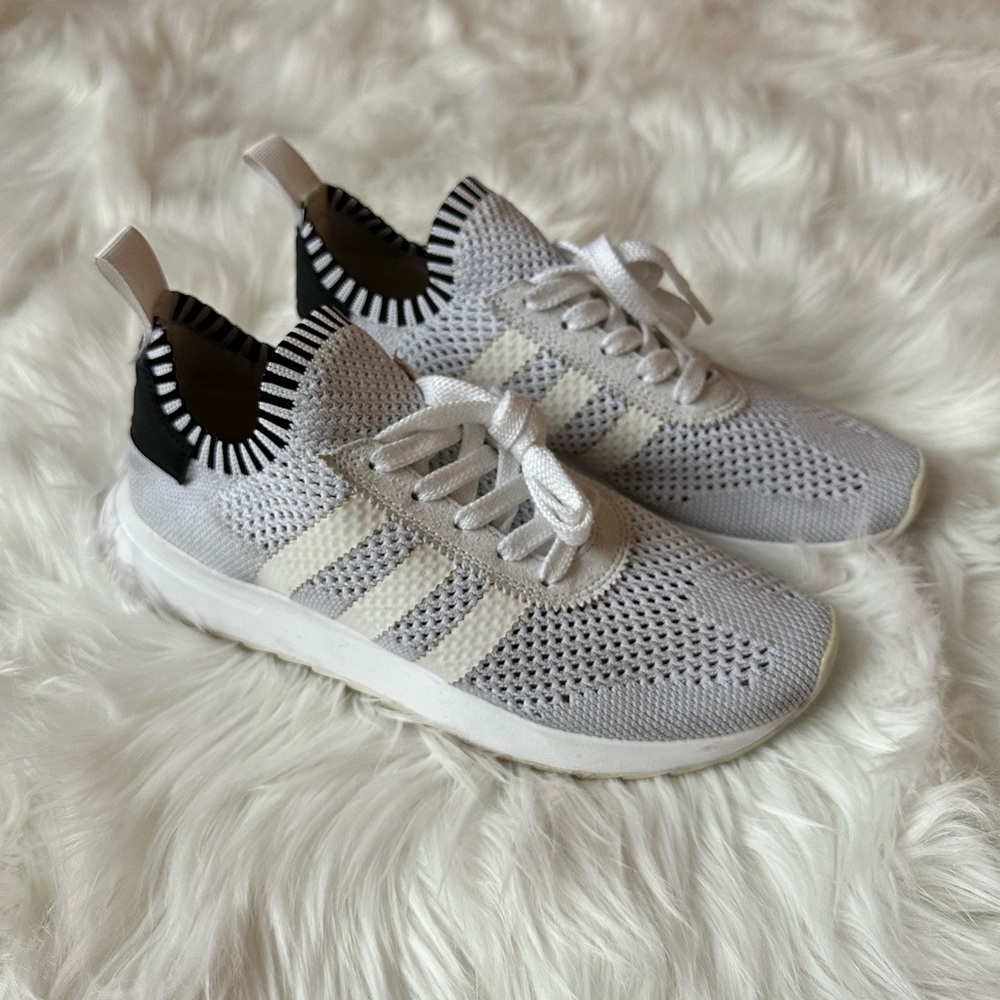 Adidas Gray and White Sneakers